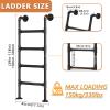Emergency Ladder for Window Wells, Sturdy Metal Step Ladder for Safe Climbing, 1.8 m, Ideal for High Beds, Outdoor Decks and RVs, Black (200 cm) view 2
