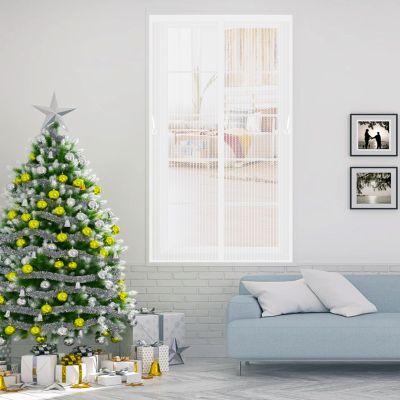 Magnetic Insect Screen for Windows and Doors, 75 x 165 cm, No-Drill, White