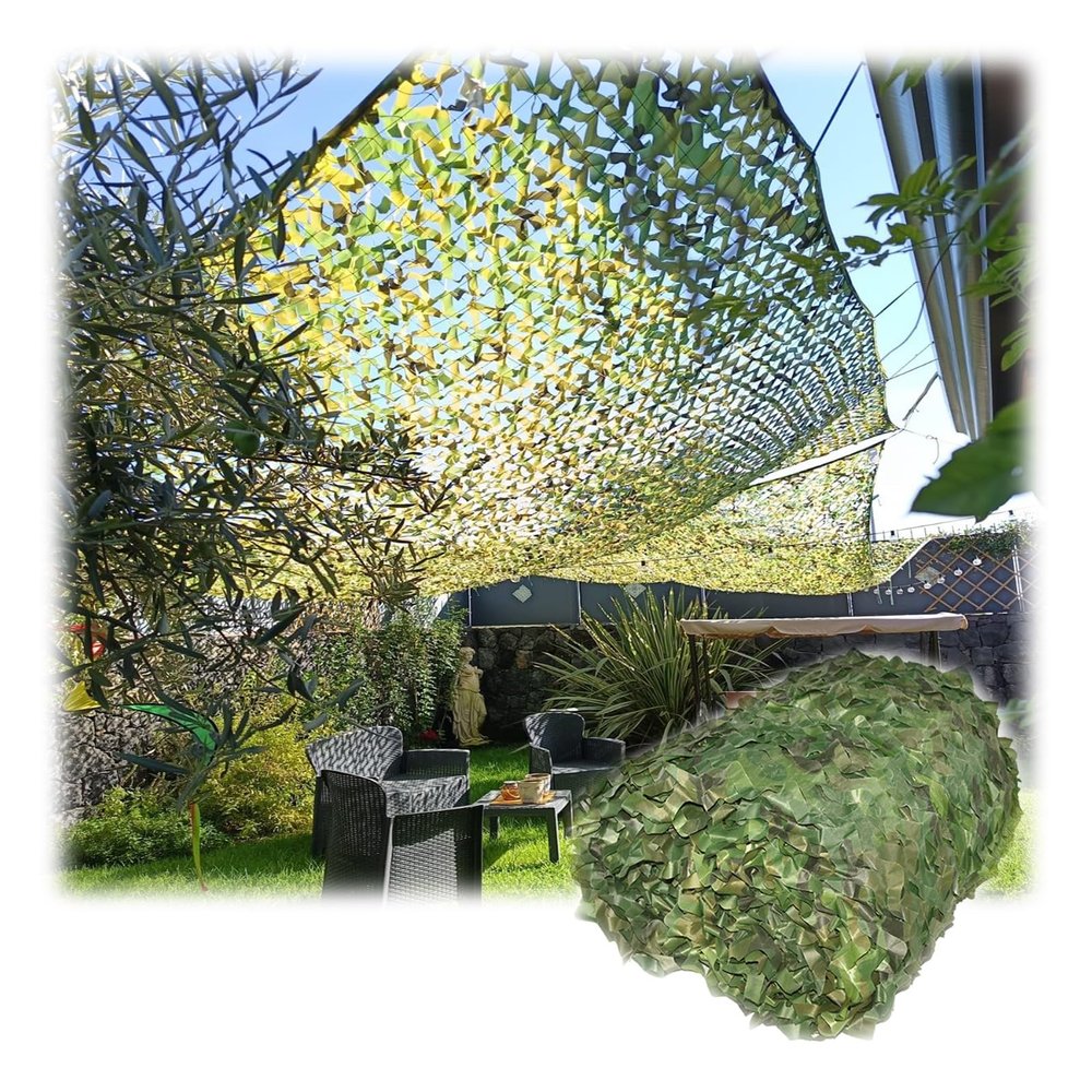 Camouflage Net 3 x 9 m, Green, for Hunting, Camping, Gardens and Privacy
