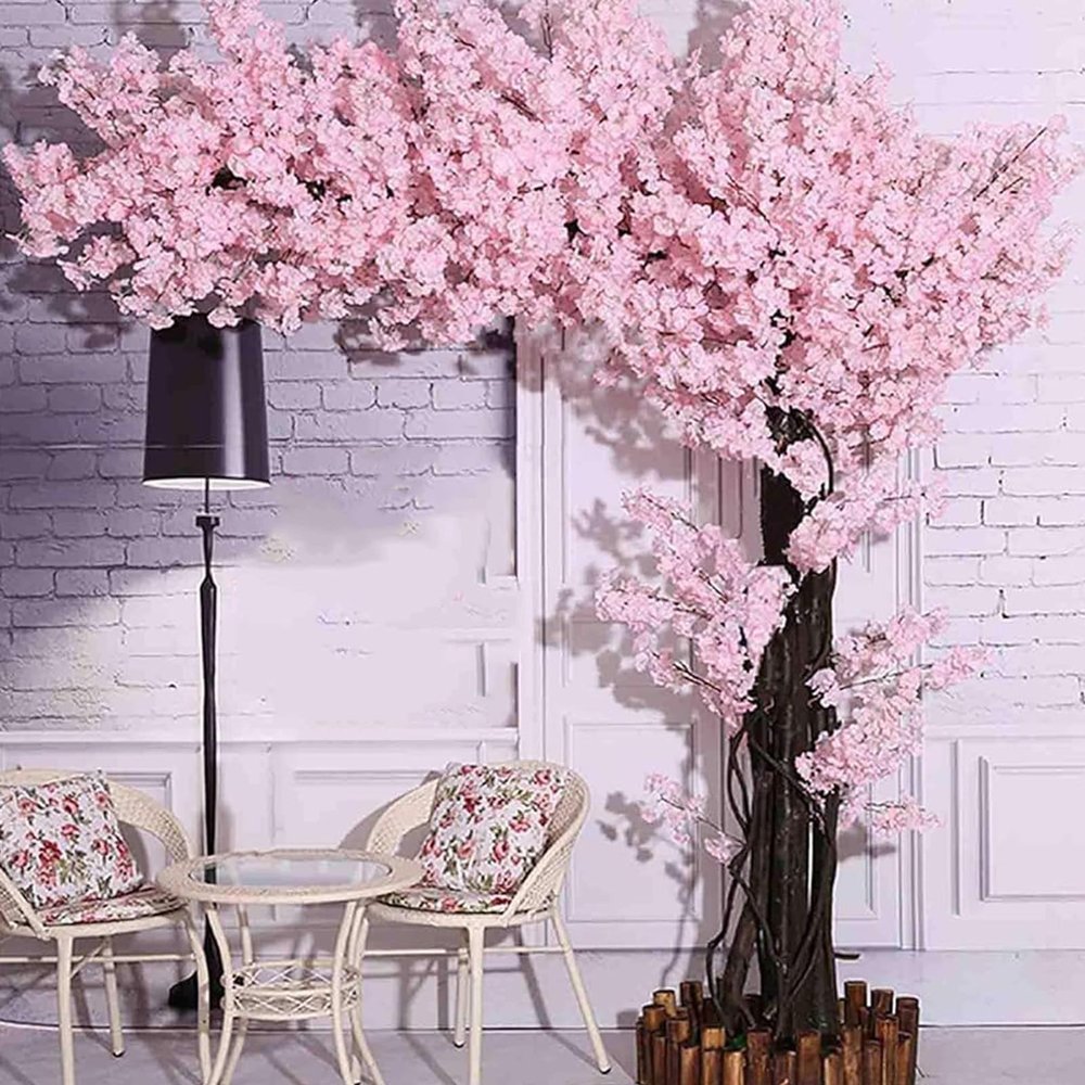ZenSeFarin Artificial Cherry Blossom Tree, Japanese Cherry Blossom Decor, Pink, 4 x 3 m / 13.12 x 9.84 ft