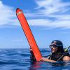 Orange Dive Marker Buoy, 1.8 m x 17.8 cm, with Reflective Strips and Inflation Valve for Diving Safety view 3