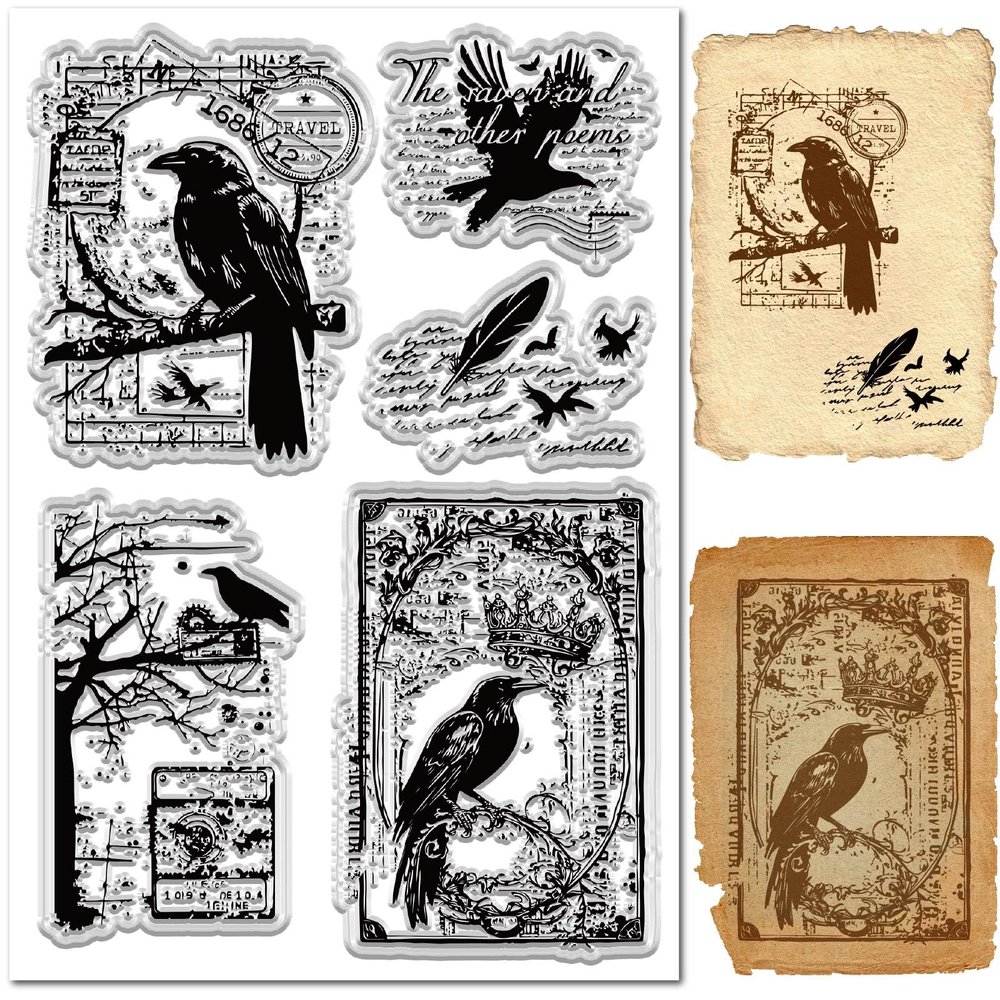 CRASPIRE Raven Stamps - Retro Silicone Seal Stamps