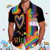 Foweknow Men's Short-Sleeve Pride Parade Rainbow LGBTQ CSD Party Summer Shirt view 3