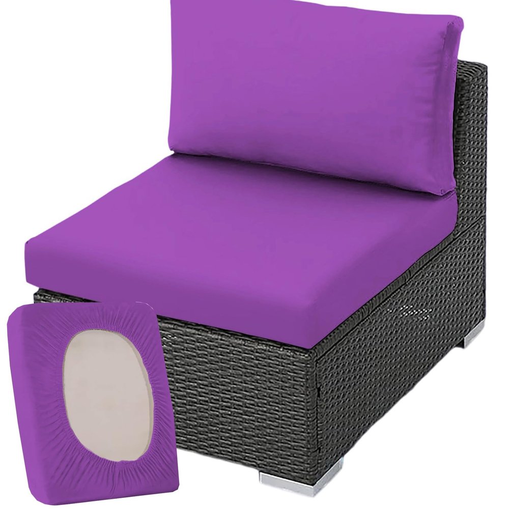 JORTUIO Stretch Sofa Seat Cushion Cover, Purple, S: 50–70 cm