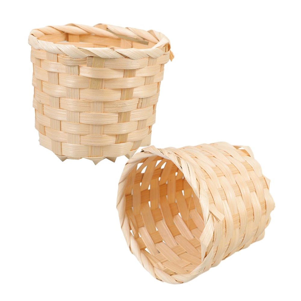JECOMPRIS 2-Piece Bamboo Basket Set