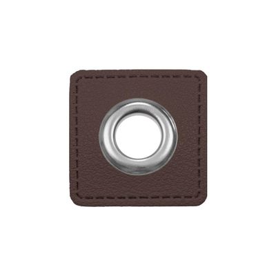 Square Patches 2-Pack Faux Leather for Sewing (Dark Brown)