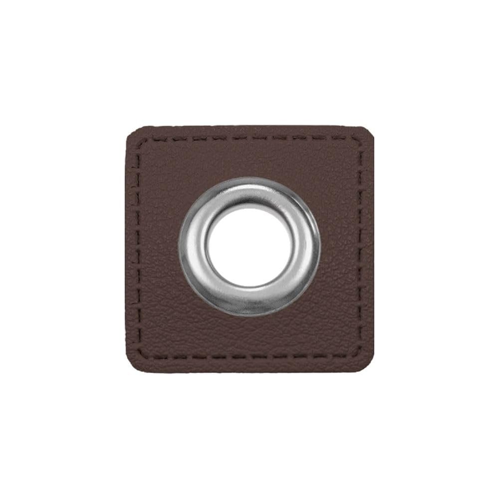 Square Patches 2-Pack Faux Leather for Sewing (Dark Brown)
