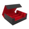 Fafeicy Card Deck Box, PU Leather Tarot Card Storage Case, Black with Red Lining view 1