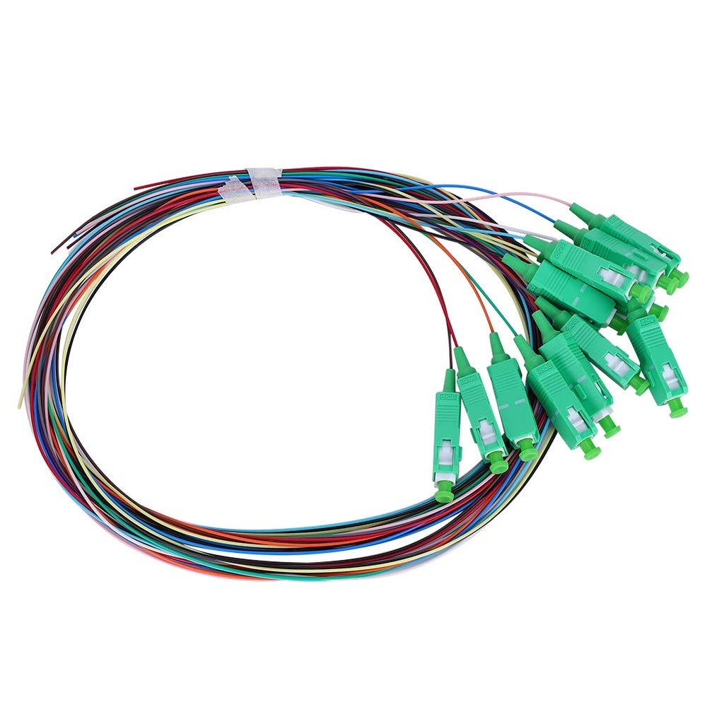Fdit SC Single-Mode Fiber Optic Cable, 12-Core, 1.5 m, Ceramic Connector, PVC, 850 nm