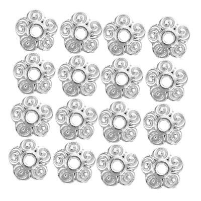 OUNONA 100 Decorative Loose Beads Flower-Shaped Caps