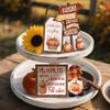 AHANDMAKER 16-Piece Fall Pumpkin Tiered Tray Decor Set view 4