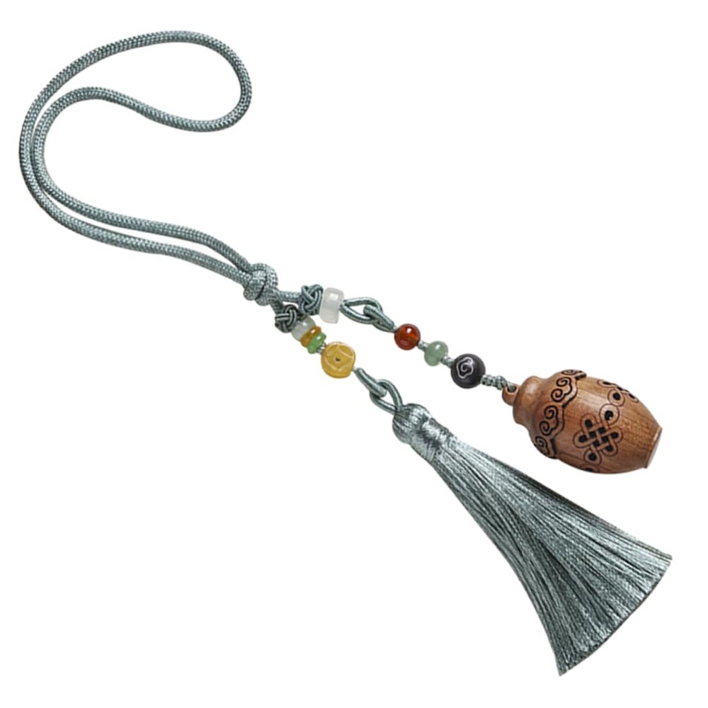 Rosewood Car Rearview Mirror Hanging Ornament with Openwork Pattern