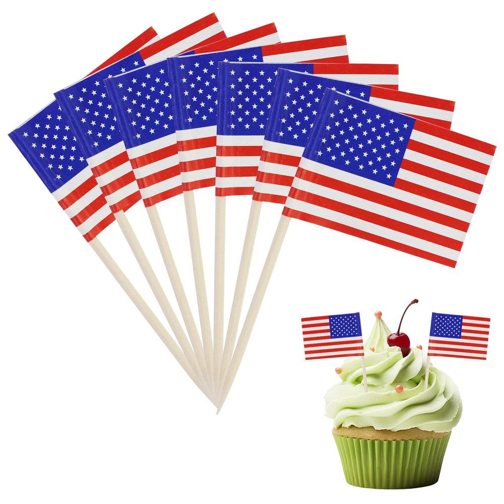 120 Pack American Toothpick Flags