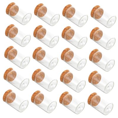 MAGICLULU 20-Pack Clear Glass Test Tubes with Wooden Cork Stoppers