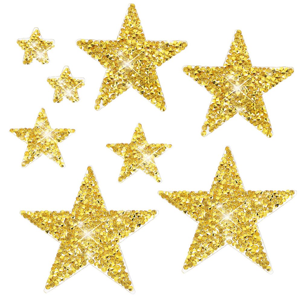 YQQYG 8-Piece Star Iron-On Patches