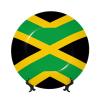 PHAYAH Round Bone China Decorative Plate with Stand, Jamaica Flag Pattern, 8 in view 1