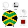 PHAYAH Round Bone China Decorative Plate with Stand, Jamaica Flag Pattern, 8 in view 4
