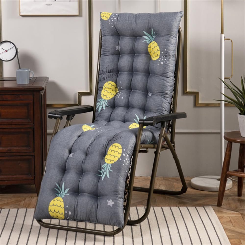Highdi Non-Slip Chaise Lounge Cushion, Pineapple, 120 x 48 cm