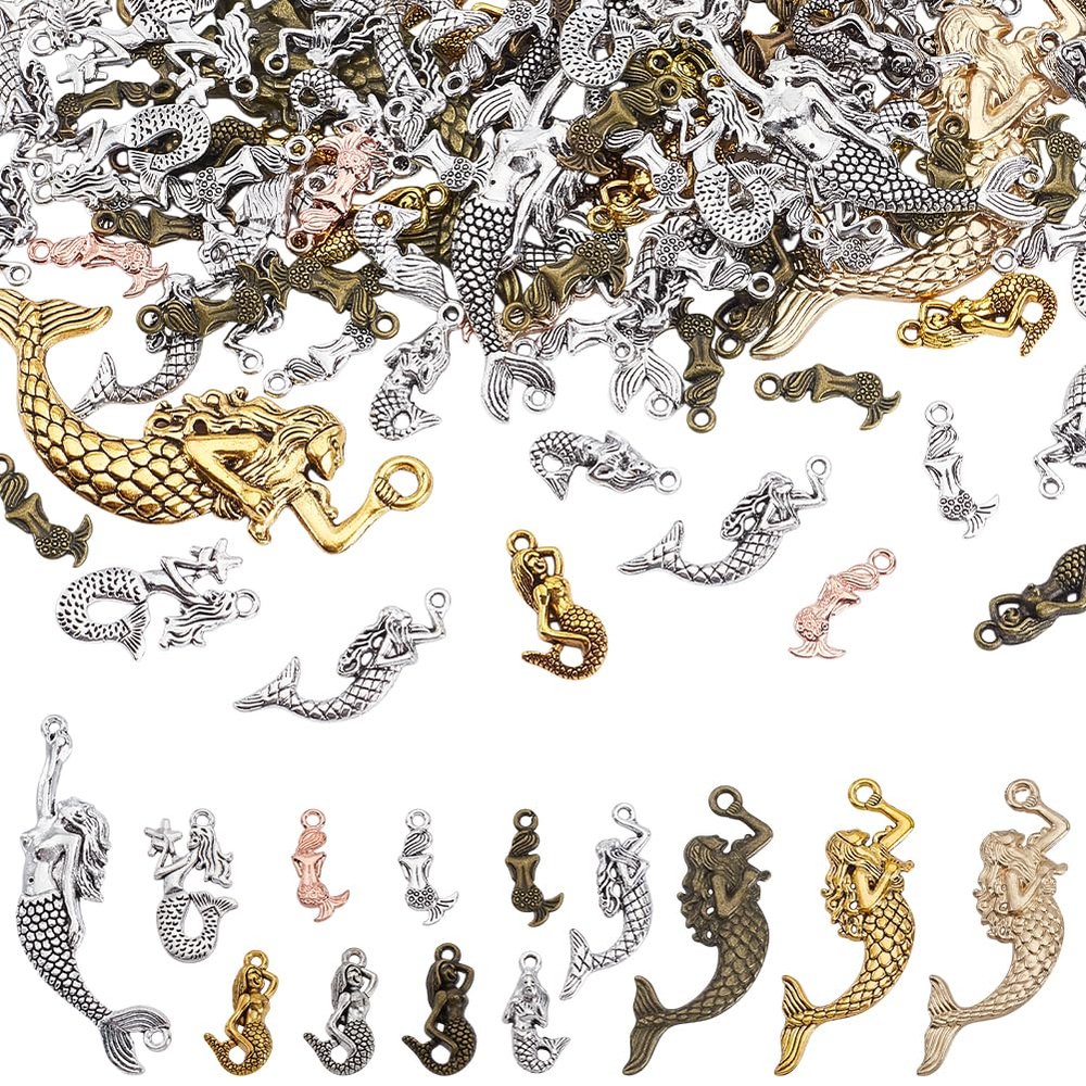 AHANDMAKER 115-Piece Mermaid Charm Set