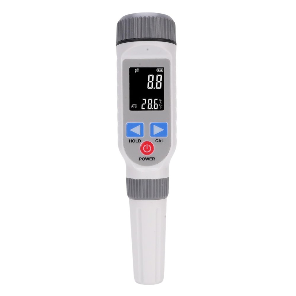 Syrisora pH Meter, Negative Color LCD Screen, Red Color, 0.05 Accuracy, Portable Temperature pH Test Pen, pH Water Quality Tester