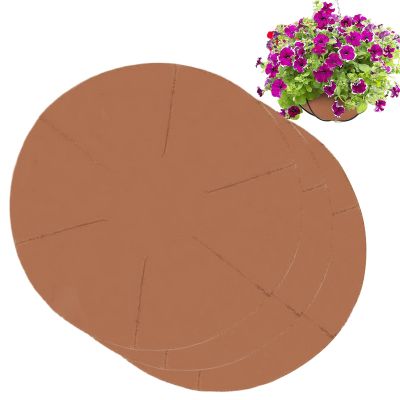 Generic Planter Basket Liners for Outdoor Use, Felt Liners with Water Collection, 3-Pack
