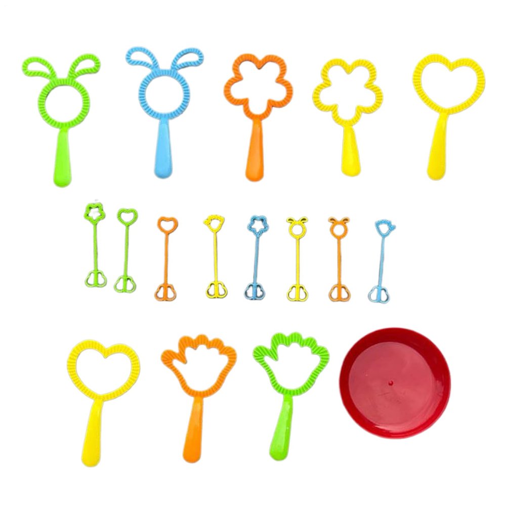 Bubble Wand Set for Flower-Shaped Bubbles, 17-Piece Outdoor Play for Birthday, Picnic, Party, School, Girls, Carnival, Wedding