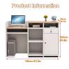 Modern Reception Desk with Open Storage, Orange and White, Right, 120 cm view 2
