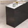 Modern Reception Desk with Open Storage, Orange and White, Right, 120 cm view 4