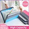 WANGHAI-666 13-Compartment Waterproof Double-Zip Document Folder, A4, Pink view 2
