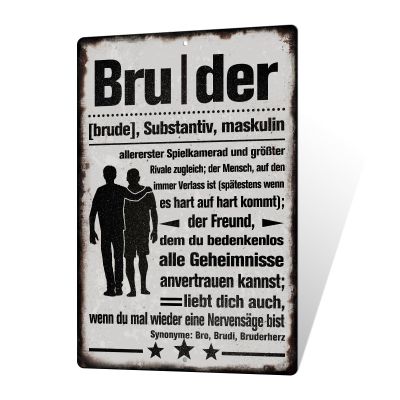 Putuo Decor Vintage Metal Sign Brother Definition