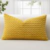 JOTOM 1 Piece Cord Pillow Cover, 3D Bubble Texture Boho Decorative Cushion Cover (30x50cm, Mustard Yellow) view 1