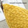 JOTOM 1 Piece Cord Pillow Cover, 3D Bubble Texture Boho Decorative Cushion Cover (30x50cm, Mustard Yellow) view 3