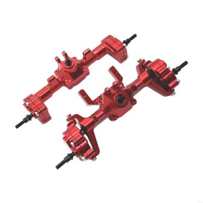 GTVNPOA A2UB Aluminum Front and Rear Axle Set for FCX24 1/24 RC Crawler, Red