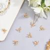 Beebeecraft 1 Box 8 pcs Crystal Charm 18K Gold-Plated Brass Pink Butterfly with Zirconia view 3