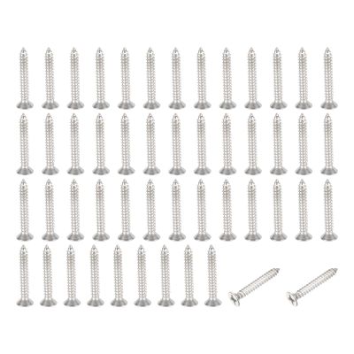 PATIKIL 50-Pack #12 x 1-1/2 in. Phillips Flat-Head Self-Tapping Stainless Steel Wood Screws