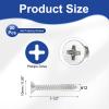 PATIKIL 50-Pack #12 x 1-1/2 in. Phillips Flat-Head Self-Tapping Stainless Steel Wood Screws view 2