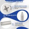 PATIKIL 50-Pack #12 x 1-1/2 in. Phillips Flat-Head Self-Tapping Stainless Steel Wood Screws view 4