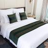 HWHHDQL Velvet Bed Runner with Tassels, Green, 45 x 210 cm view 1