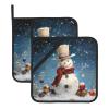 Heat-Resistant Snowman Pot Holders, 2-Piece Set view 1