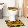 VAPOKF 2-Piece Toilet Mat Set, U-Shaped Contour Mat and Toilet Lid Cover, African Elephant Silhouette Under Tree view 2