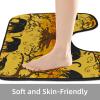VAPOKF 2-Piece Toilet Mat Set, U-Shaped Contour Mat and Toilet Lid Cover, African Elephant Silhouette Under Tree view 3