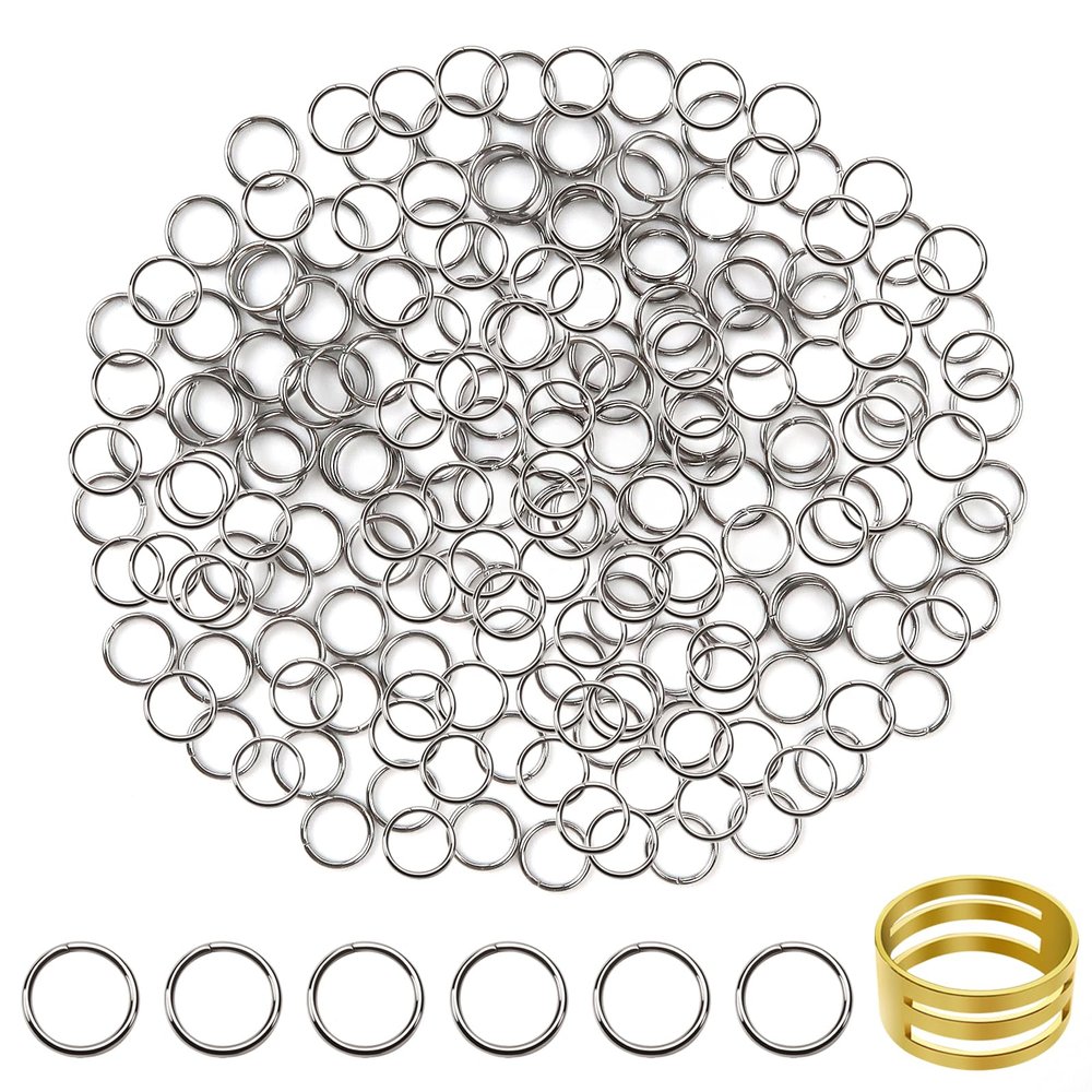 TOAOB 200 Pcs Jump Rings 8 mm Stainless Steel