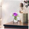 ibasenice Japanese Glass Vase with Iron Holder, Minimalist Style view 4