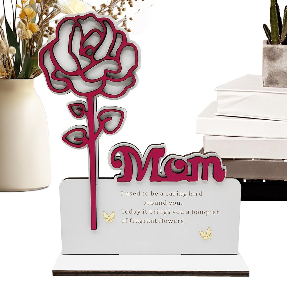 Tuxxjzm Mother's Day Decoration | Wooden Flower Sign