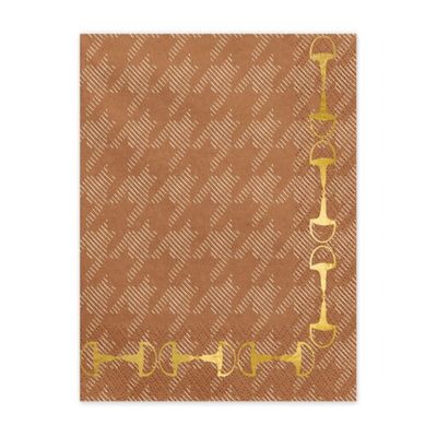 Paper Napkins Houndstooth Pattern with Gold Print 33 x 33 cm 2-Ply (12 Pack)