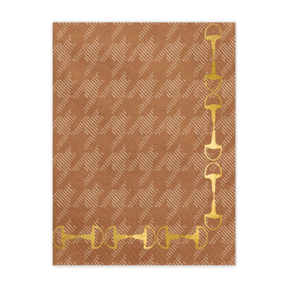 Paper Napkins Houndstooth Pattern with Gold Print 33 x 33 cm 2-Ply (12 Pack)