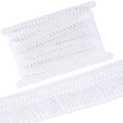 GORGECRAFT White Cotton Fringe Trim 5 Yards x 6cm