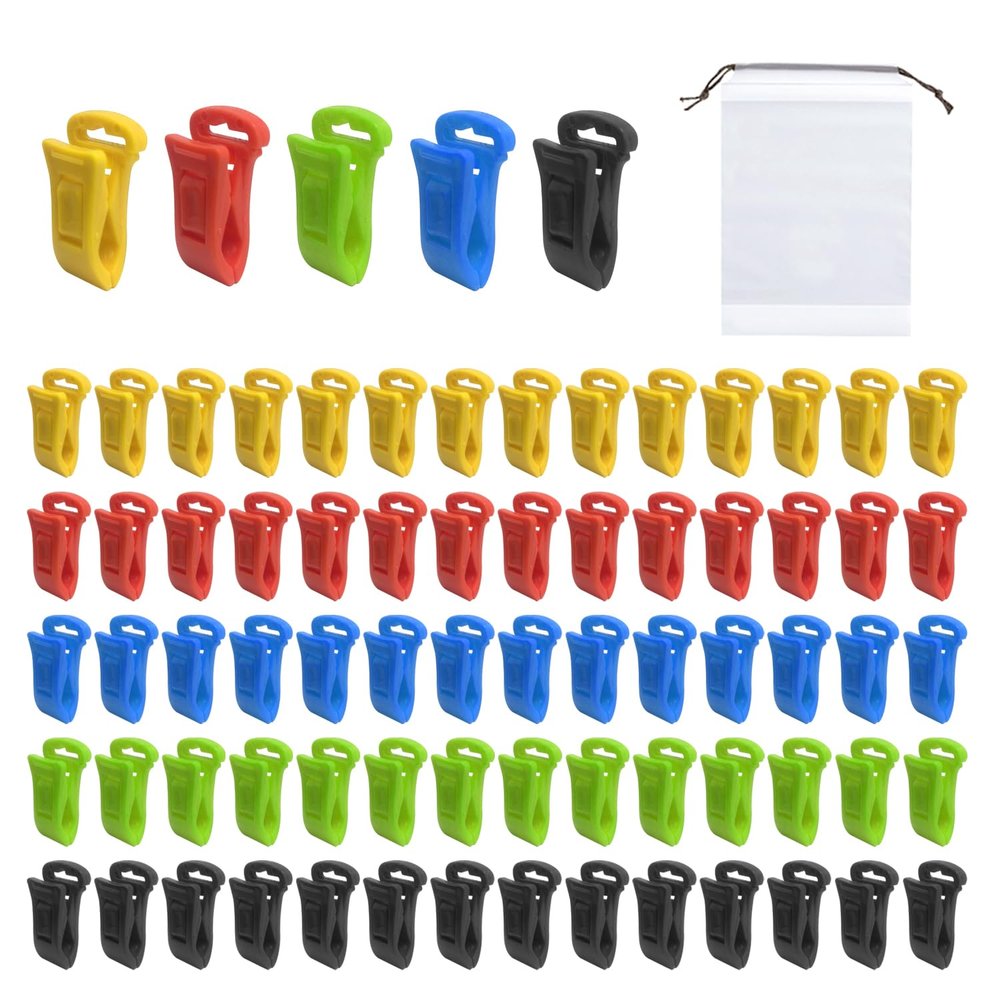 AIRTILY 75-Piece Sock Clips with Storage Bag