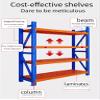 4-Tier Heavy-Duty Garage Shelving, Metal, 580 kg UDL per Shelf, 150 x 50 cm view 2