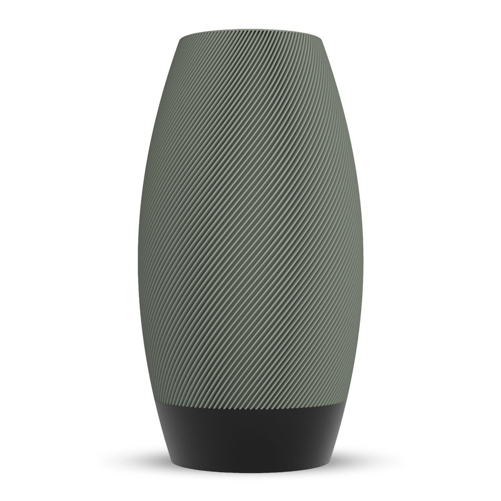ebenkunst Curvela Vase 25 cm, Shatterproof, Waterproof, Green